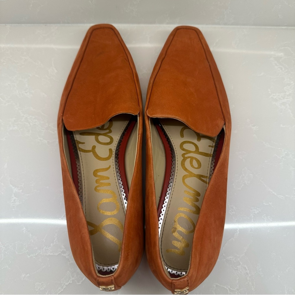 Sam Edelman Penny Burnt Orange Pointed Suede Loafers. Size: 7.5 M Women’s - Picture 2 of 13
